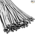 LEIFIDE 500 Pcs Metal Zip Ties 304 Stainless Steel Zip Ties Heavy Duty Self Locking 220 Pound Tensile Strength Cable Suitable for Exhaust Wrapping Fence Outdoor Workshop Canopy (0.31 x 11.8 Inch)
