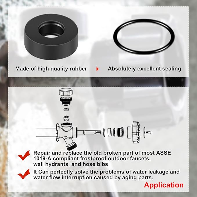 ASSE 1019-A Universal Outdoor Faucet Repair Kit (VACVBKX1B Vacuum Breaker,Metal Handle),Wall Hydrant Complete Repair Kit,Anti-Siphon Frostproof Faucet Valve Hose Faucet Fitting Repair Kit（2Pack）