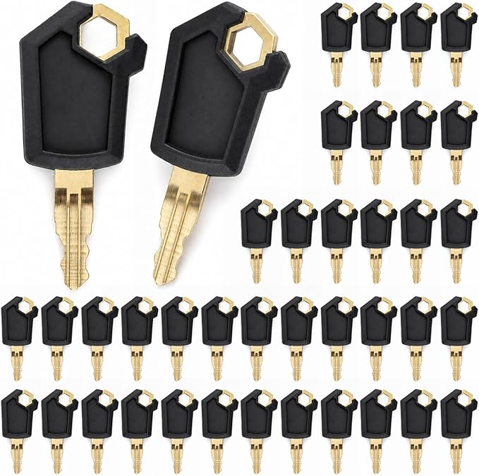 QWORK 5P8500 Keys, 40 Pack Ignition Keys Compatible with Caterpillar Heavy Equipment