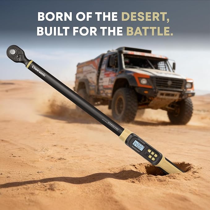 Digital Torque Wrench 1/2 Drive, 12.5-250.8 ft·lb (17-340N.m) ±1% Accuracy Electronic Torque Wrench with Buzzer and LED Heavy Duty Torque Wrench Set with Socket for Car Repair Trucks large machinery