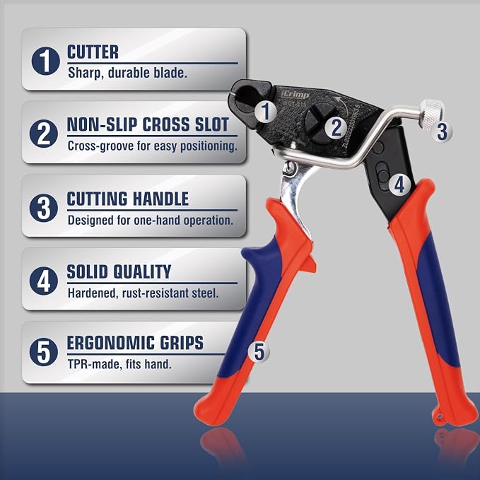 iCrimp One-Handed Zip Tie Gun for Tension & Cutting Zip Ties | Metal Zip Tie Tool with 100pcs 11.8" Metal Cable Ties and Release Tool, WCT-319 Stainless Steel Cable Tie Tool