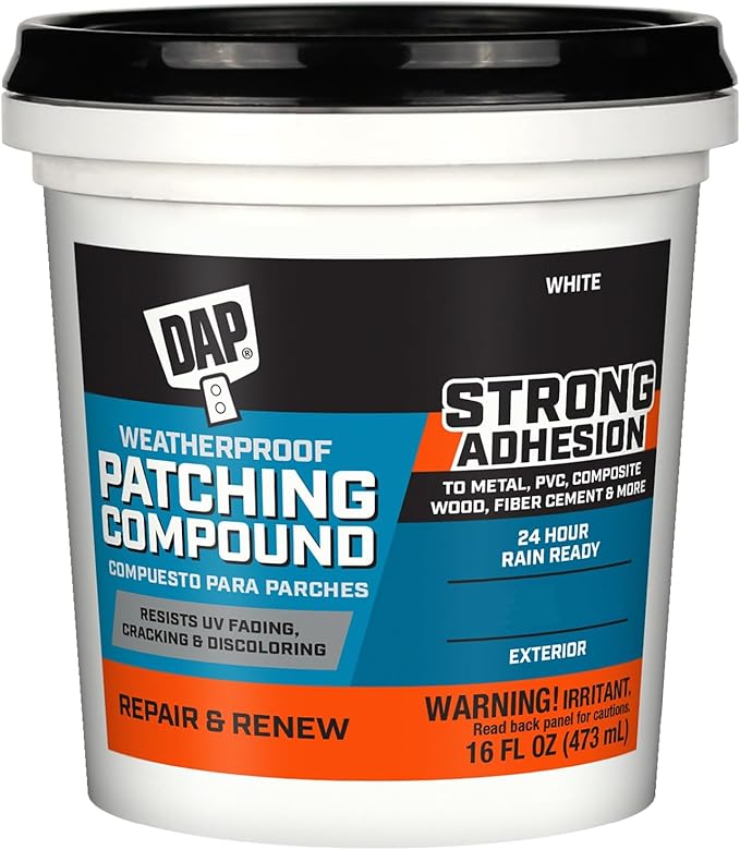DAP Weatherproof Patching Compound, White, 16 Oz (7079818740)