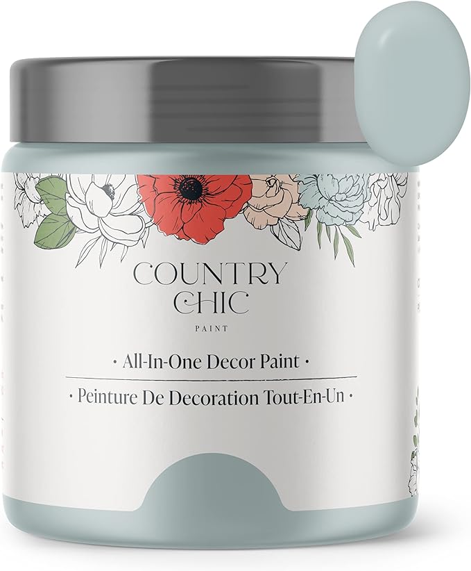 Country Chic All-in-One Chalk Paint for Furniture, Cabinets, Home Decor, Eco-Friendly, Matte Finish, Built-In Primer & Top Coat for Wood, Metal - No Wax Needed (Dune Grass (Green), - Pint 16 oz (475 ml)