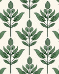 BOKEBEVE Boho Leaf Peel Stick Wallpaper Damask Beige Green 17.5 x 393.5In | Extra Long Modern Symmetry Contact Paper Floral Wall Paper for Bedroom Accent Walls Nursery Renter Friendly Removable