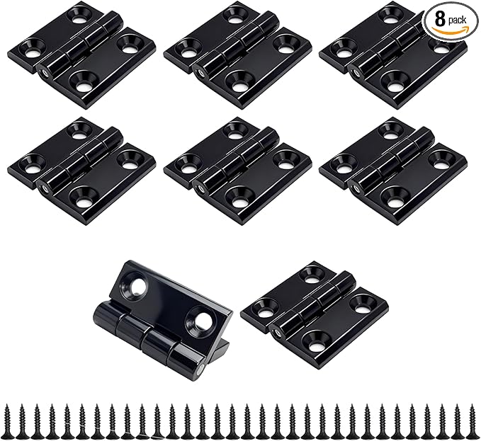 8Pcs Cabinet Hinges, FoyaHome Hinges for Wooden Box, Cupboard, Drawer & Crafts with Mounting Screws, Stainless Steel Butt Hinges for Furniture Doors