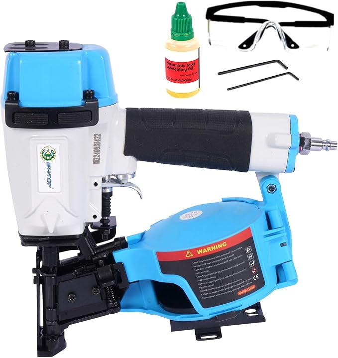 Salvador CN45N Roofing Nailer, 15 Degree Roofing Nail Gun, 3/4-Inch to 1-3/4-Inch Coil Nails, 120-pcs Load Capacity Coil Nailer