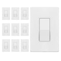 ENERLITES Matte White Light Switch with Screwless Wall Plate, Decorator Paddle Rocker Wall Switch, Single Pole, Grounding Screw, Residential Grade, 15A 120V/277V, UL Listed, 91150-MW-10PCS (10 Pack)