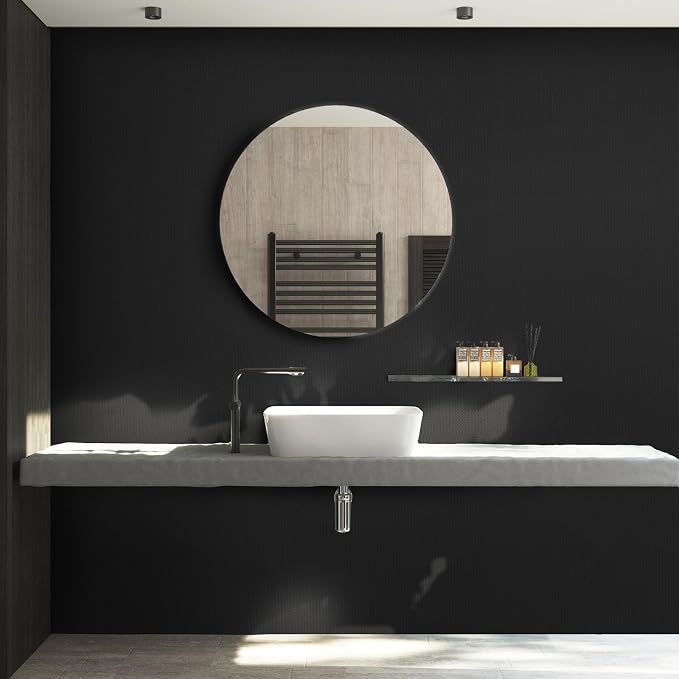 Rugreat Matte Black Peel and Stick Wallpaper Solid Modern 236inL 15.7inW | Black Contact Paper for Cabinets Self Adhesive Wallpaper for Bedroom Table Texture Contact Paper for Furniture Waterproof