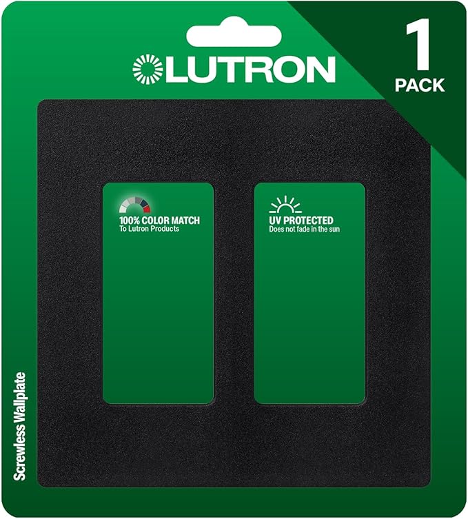 Lutron Claro 2 Gang Decorator/Rocker Wallplate, Satin, Midnight (1-Pack) | SC-2-MN