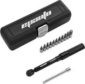 EPAuto Hex/Torx Bit Socket Extension Bar Bicycle Maintenance Kit, Black | Bike Tool 1/4 Inch Drive Click Torque Wrench Set (2 to 20 Nm), Hex/Torx