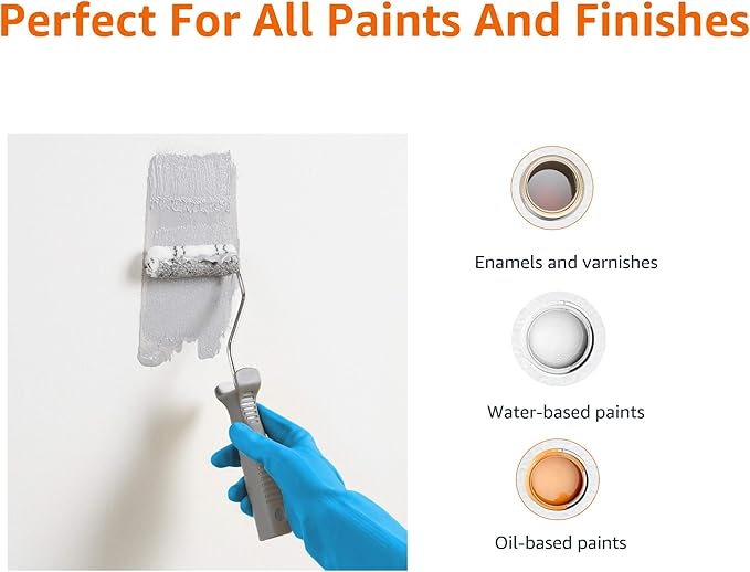 Amazon Basics Microfiber Paint Roller Covers for Smooth Finish, Shedless, Washable, 4", 24-Pack