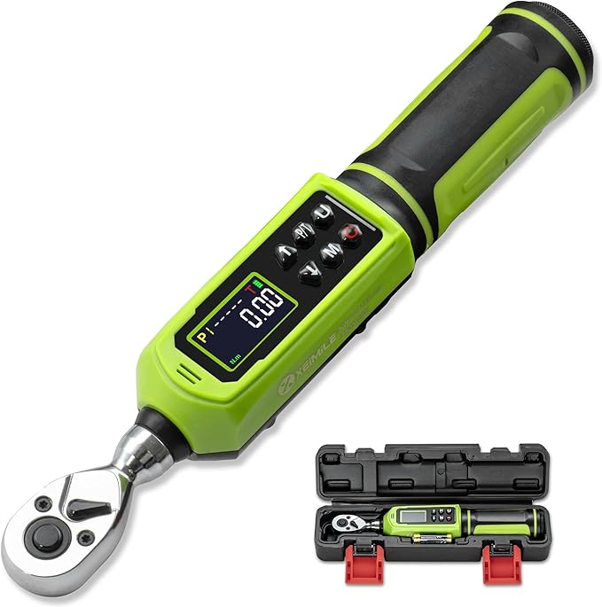 Digital Torque Wrench 1/4" Drive-4-266In.Lb for Bike Motorcycle | Electric Torque Wrench(0.45-30N.m),Vibration Buzzer LED Indicator,±2% Accuracy 5 Units for Precision Parts Engine DIY