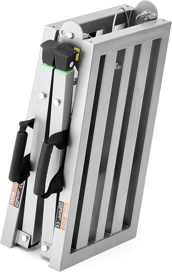 VEVOR Work Platform, 39"x 12" Portable Scaffolding Platform, Folding Steel Step Ladder Adjustable Height 19.7”-29.1”, 400 lbs Load Capacity, Non-Slip Drywall Painting Stool for Cleaning &Washing