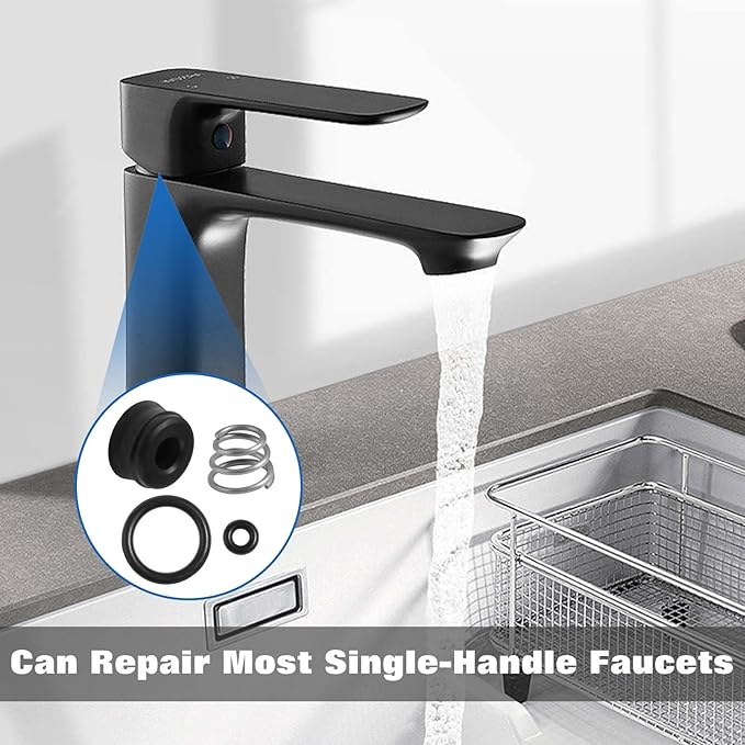 8 Pack Spring Kit Faucet Stem Assembly Repair Kits Replacement Seats and Springs Faucet Seat Repair Kit for Kitchens, Bathrooms, Bathtubs, Shower Faucets Applications