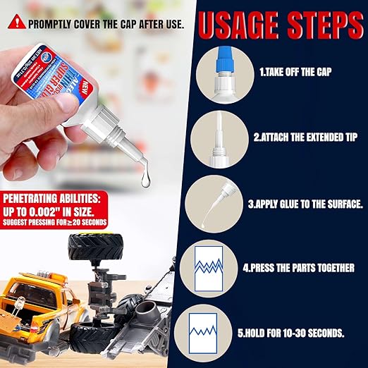 20g Thin CA Glue (2-3 CPS), 2-5 Second Cure Time - Ideal for Hobbies and Precision Work: Woodworking, Model Making (Cars, Airplanes), Pen Turning, Inlays, and Surface Stabilization