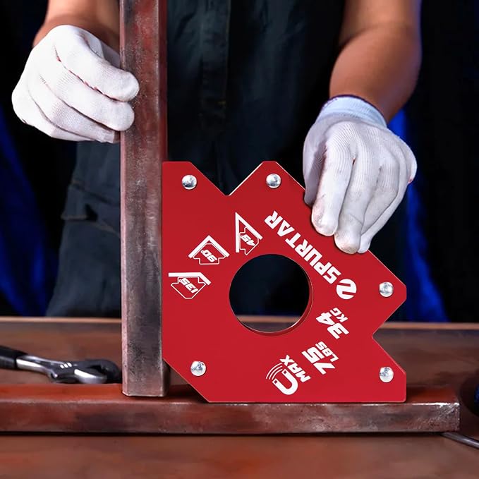 Spurtar Welding Magnets 75lbs 6pcs, Heavy Duty Welding Magnets and Clamps, Strong Magnetic Clamp Holder Tools and Accessories 45, 90, 135 Degree