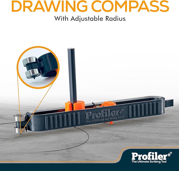 Profiler+ Multifunction Scribing Tool – Adaptable to Any Marker, Ultimate Precision Contour Scribe Tool for Accurate Woodworking, Cabinets, Flooring, and Carpentry