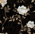 Vintage Dark Black Golden Floral Wallpaper Peel and Stick 17.5"x787" | Self Adhesive/Removable/Waterproof/Thick Vinyl Extra Long Contact Paper for Bathroom Bedroom Shelf Cabinet Drawer,Prepasted