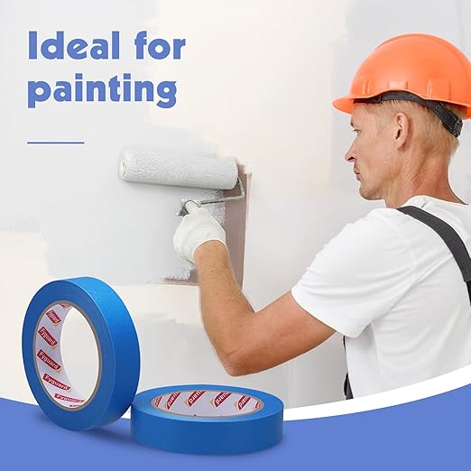 30Rolls Blue Painters Tape 1 Inch Wide 0.94In x 1650 Total Yards Bulk Blue Masking Tape, Heat Resistant Washi Tape for Wall Painting DIY Projects, Sharp Lines