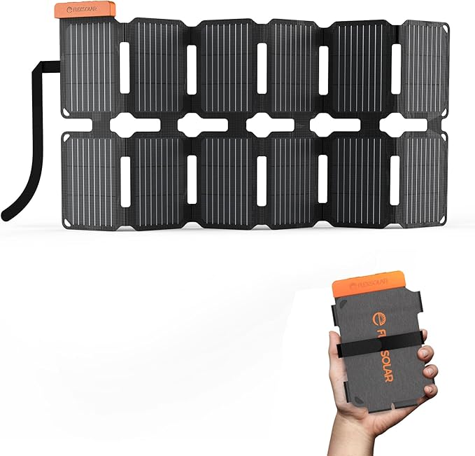 FlexSolar 36W Ultra-Portable Solar Panel Charger with Quick Charge, USB-A & USB-C & DC Ports, Ultra-Lightweight for Outdoor Emergency Power, Backpacking, Hiking, and Camping