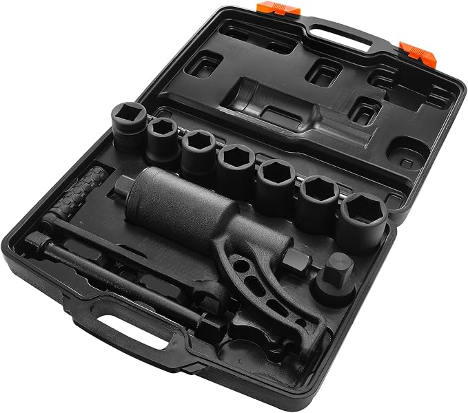 VEVOR Torque Multiplier, 1 Inch Drive Lug Nut Wrench/Multiplier Heavy Duty Torque Multiplier Wrench Set, 1:58 4800N.m Lug Nut Remover, Includes 8 Sockets (24-38mm) and Storage Case