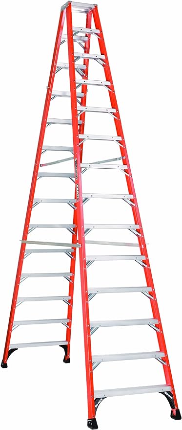 Louisville Ladder 14-Foot Fiberglass Twin Front Step Ladder, 375-Pound Load Capacity, Type IAA, FM1414HD