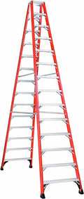 Louisville Ladder 14-Foot Fiberglass Twin Front Step Ladder, 375-Pound Load Capacity, Type IAA, FM1414HD