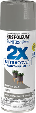 Rust-Oleum 372273- Painter's Touch 2X Ultra Cover Spray Paint, 12 oz, Phantom Gray