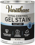 Varathane Total Control Gel Stain | Low Odor Water-Based Formula | Thick Gel Formula for Vertical Surfaces | Ideal for Wood, Metal & Fiberglass | Quart | Black