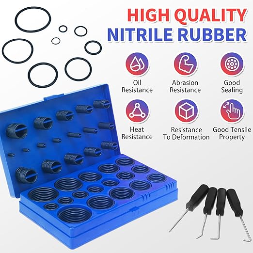 ZDBB 826 Pcs Universal Rubber O Ring Assortment Kit in Inch Standard SAE O-Rings and Metric Oring Set for Automotive Plumbing Faucet Repair, Air or Gas Connections,Resist Oil and Heat