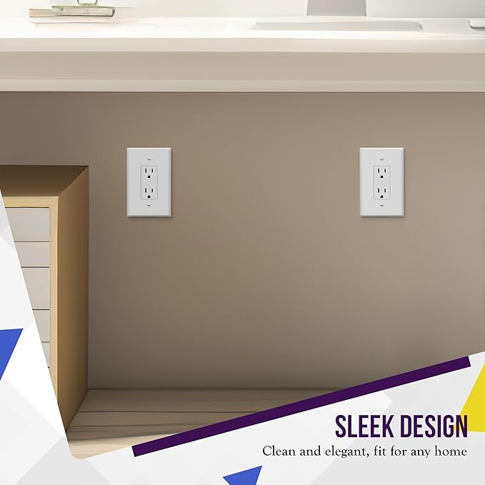 ENERLITES Decorator Light Switch or Receptacle Outlet Wall Plate, Over-Size 1-Gang 5.5" x 3.5", Polycarbonate Thermoplastic, 8831O-W, White