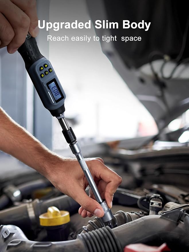 GROWNEER Digital Torque Screwdriver, 2.66-53.1 In-lb/0.3-6 Nm, 1/4'' Drive Inch Pound Torque Screwdriver Electrician with Buzzer & LED Indicator, 27 In 1 Torque Wrench Screwdriver Set, Black