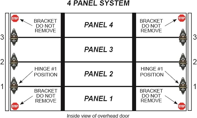 Garage Door Hinge - Energy Saving, 4 Panel Doors 12' Wide & Over, MFG# C4416-40