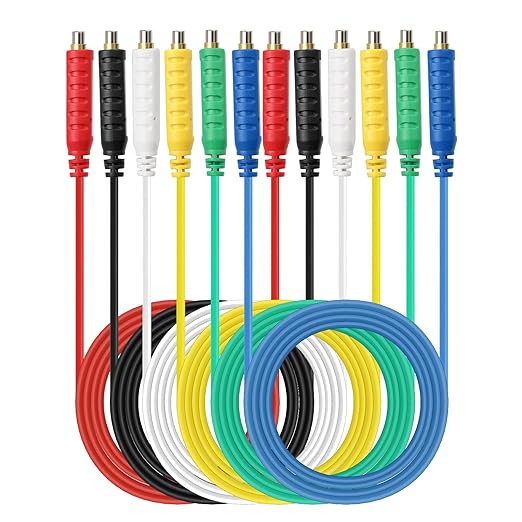 Sumnacon Magnetic Jumper Wires - 6pc Silicon Soft Flexible Magnetic Leads for Testing 30VAC 5A 20AWG Jumper Test Wires for HVAC Professionals