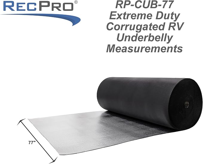 RecPro 77" x 35' Extreme Duty Corrugated RV Underbelly Material | Heavy Duty, Corrugated Poly Material, Easy Installation, Weather Resistant
