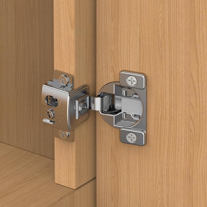 Chibery 30 Pack 1-5/16" Overlay 3D Soft Close Concealed Hinge, Face Frame Door, Small Angle Slow Close, Self Closing Hidden Satin Nickel, 105° Concealed Stainless Steel Hinges for Kitchen Cabinet Door