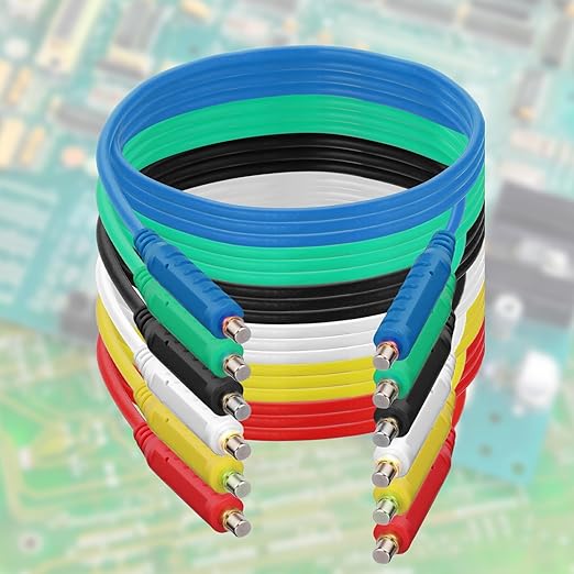 Sumnacon Magnetic Jumper Wires - 6pc Silicon Soft Flexible Magnetic Leads for Testing 30VAC 5A 20AWG Jumper Test Wires for HVAC Professionals