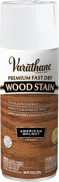 Varathane Premium Fast Dry Wood Stain Spray | 1 Hour Dry Time | 1 Coat Color | Interior Wood Stain | Furniture, Cabinets, Doors, Trim | 10.25 oz | American Walnut