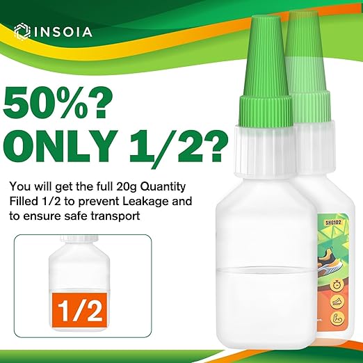 INSOIA Clear Super Glue for Shoe Repair, 20g, Waterproof, Strong, Quick Fix, Bonding Shoe Sole, Boots, Sandals, Sneakers, Leather & Footwear Items