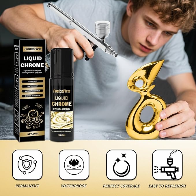 Liquid Leaf Paint - Alcohol-Based Airbrush Paint - High Gloss Finish Gold 2 Fl Oz