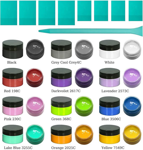 12 Color Chalk Paste and 9 Mini Squeegees Paint for Stencils,Chalk Paste Set for Mush Stencils,Mesh Transfer Furniture DIY Home Decoration