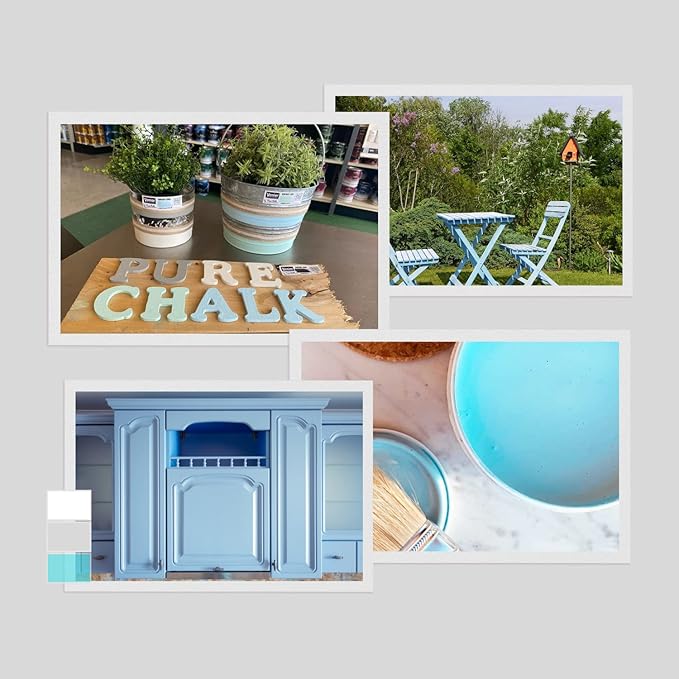 Chalk Pure Paint - for Furniture, Crafts, Home Decor - All-in-One – DIY – Eco-Friendly (Vintage [Blue]), (33.81 oz)