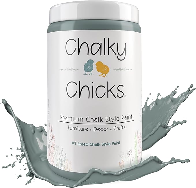 Chalky Chicks Chalk Paint for Furniture, Cabinets, Wood, and Crafts - Spray Paint-Ready for Home Decor - Sea Glass (Light Blue) 32 Fl Oz (Pack of 1)