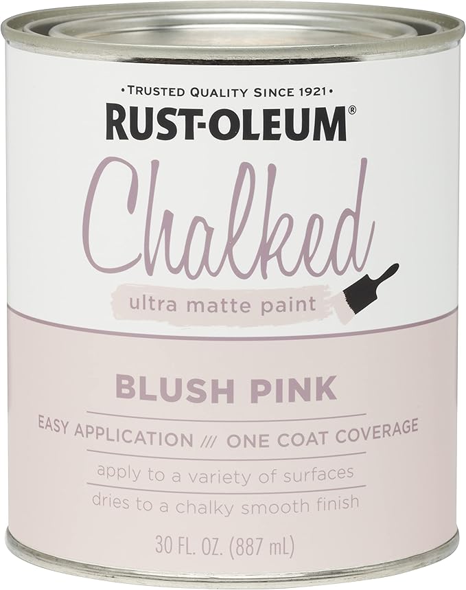 Rust-Oleum Blush Pink Chalked All-in-One Ultra Matte Paint | One Coat Coverage | No Primer, Sanding, Or Topcoat Needed | Easy Clean Up | Made in USA | 30 OZ | 2 Pack