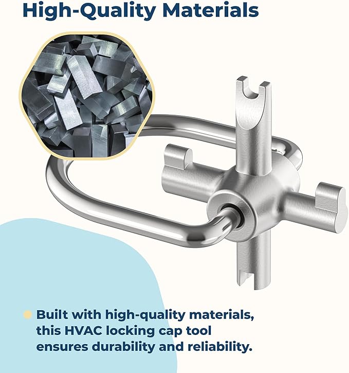 HVAC Locking Caps Key for 410A and R22 Refrigerant Safety Caps, for Installation and Removal of Locking Caps Used, Tamper Resistant Key Tool