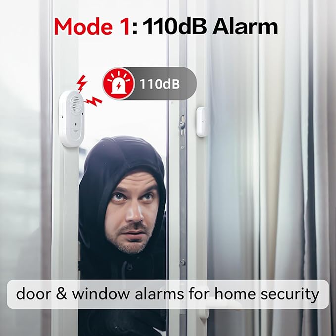 Sanjie Door Window Alarms - 5 Pack,110dB,Volume Control,Window Door Open Alarm Sensors for Kids Safety/Dementia/Pool,Wireless Sensors Keep Your Home Security,Easy to Install,Long Battery Life
