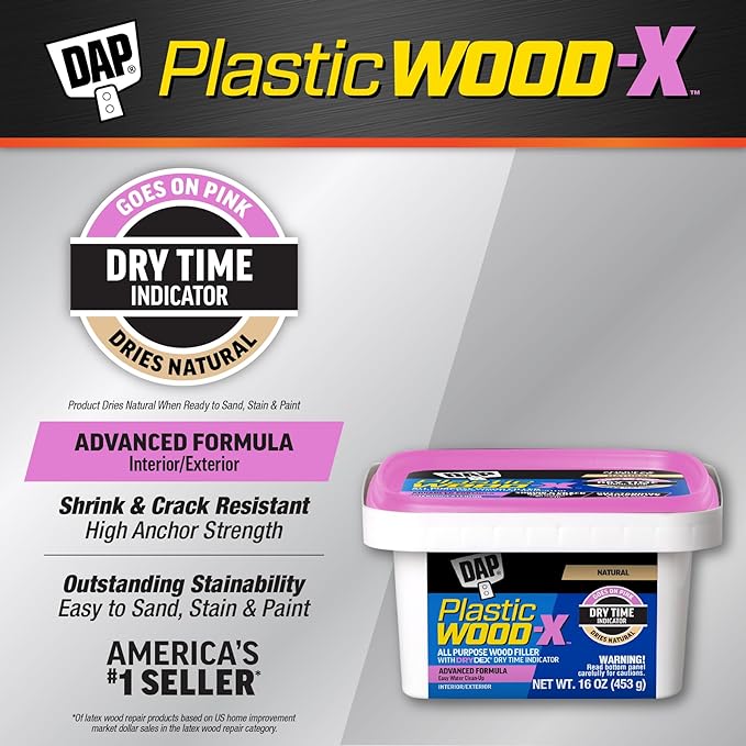 DAP Plastic Wood-X with DryDex Wood Filler, Natural, 16 Oz (7079800542)
