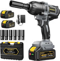 1/2" Cordless Impact Wrench, 738 Ft-lbs (1000 N.m) Impact Gun | 2x 4.0Ah Batteries, 3 Speed, Brushless Motor, LED Light, 6 Sockets, High Torque Impact Driver for Home Car/Mower/Truck RV