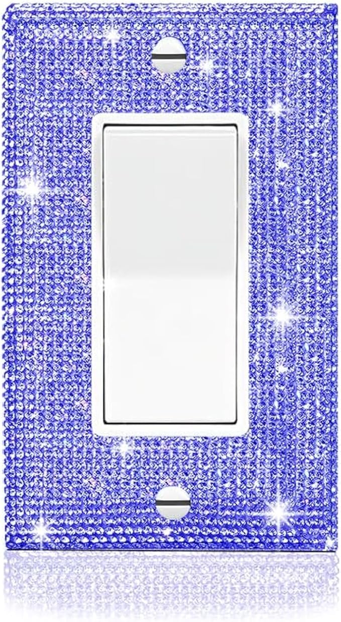 Shiny Purple Rhinestones Switch Plates And Outlet Covers Light Switch Cover Decorative Wall Plate Light Switch Cover Plate Rhinestone Bling Outlet Cover, Standard Size