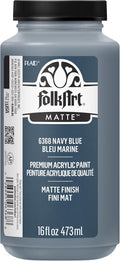 FolkArt Matte Acrylic Paint in Assorted Colors, 16 oz, Navy Blue 16 Fl Oz